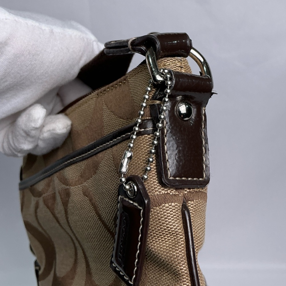 Coach Signature Swingpack Crossbody Bag Brown Khaki Canvas - Picture 6 of 15